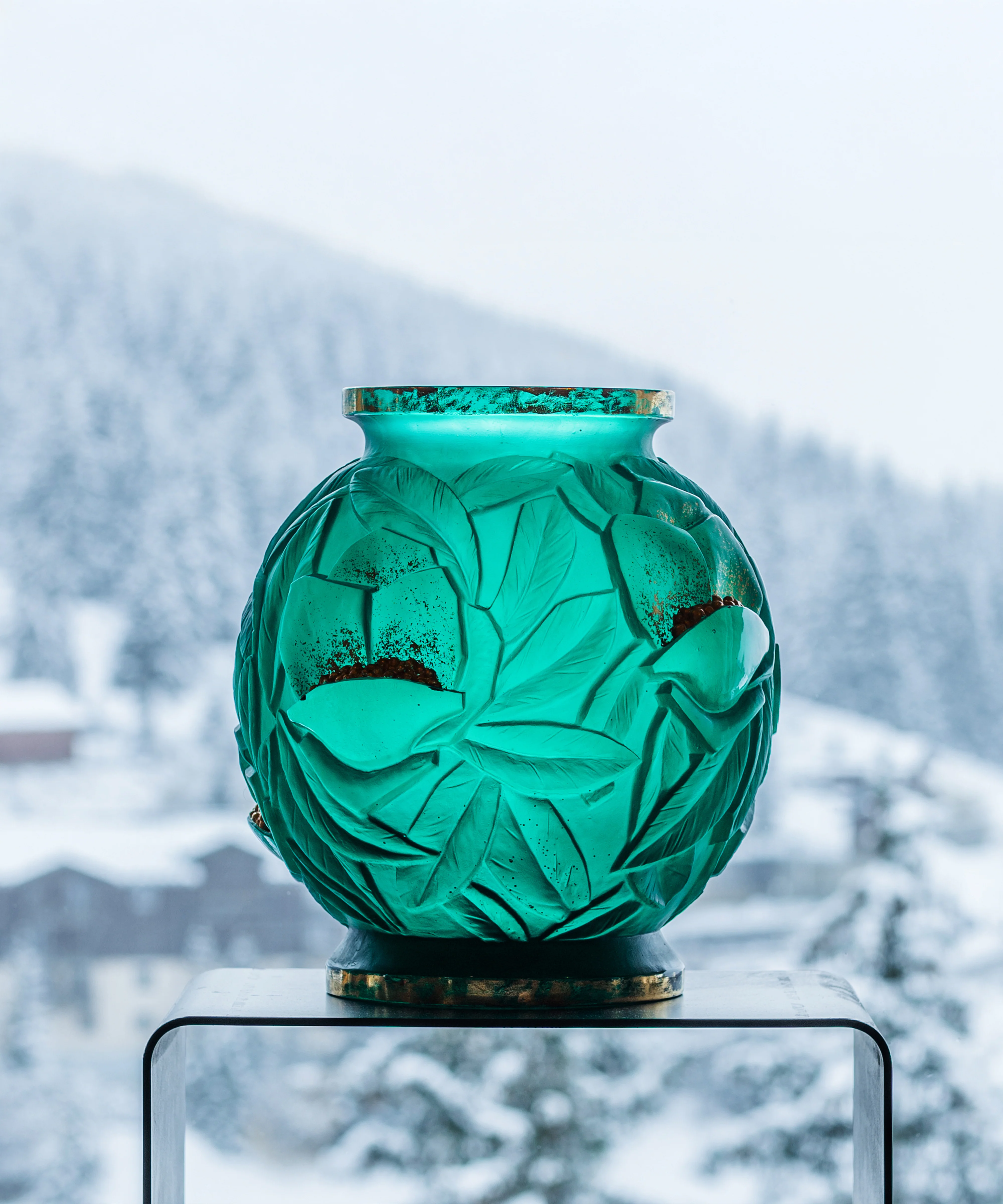 Empreinte Vase grand modèle Vert, finition or 75ex - Image 4