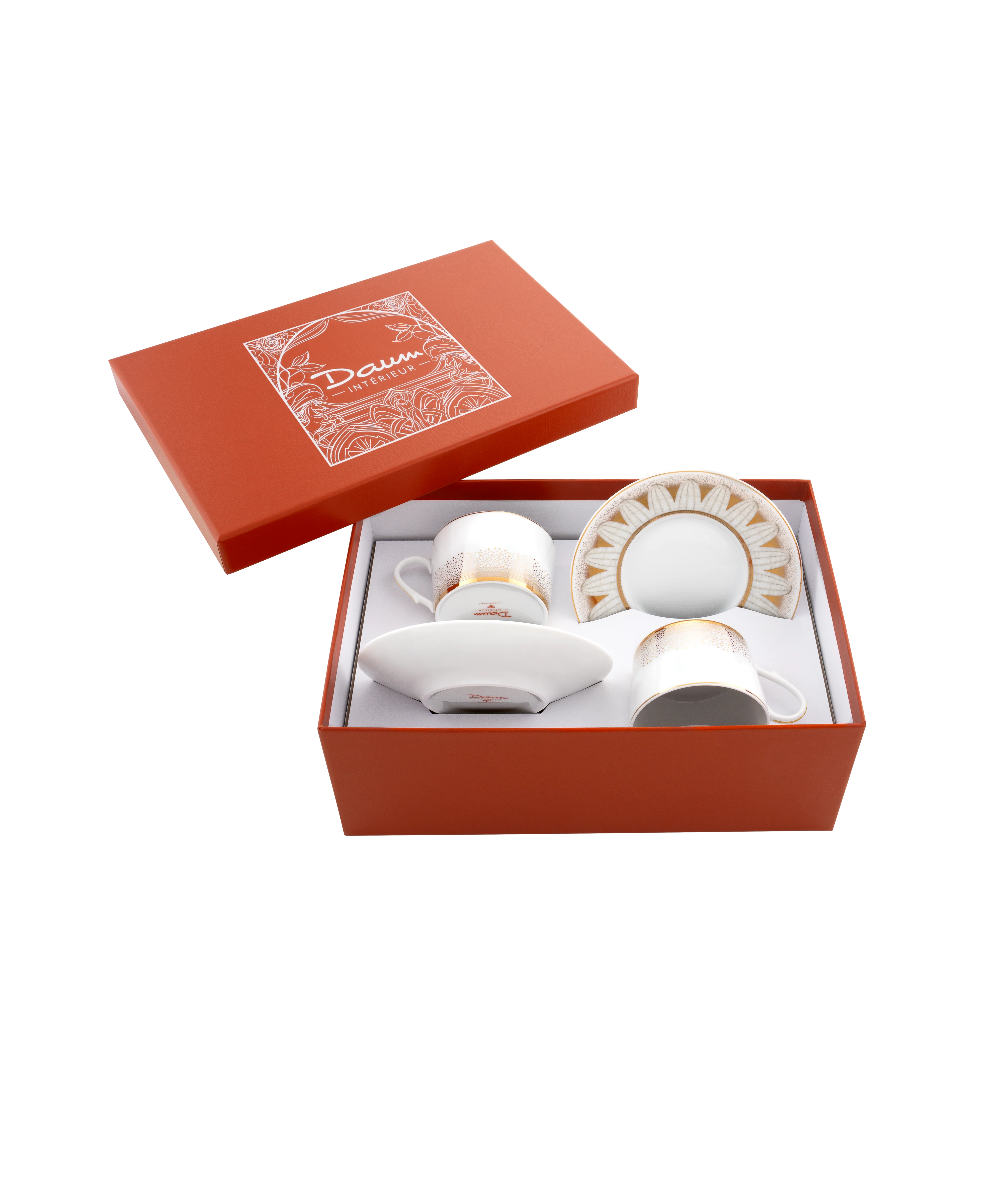 Or d'Abeille Coffret de 2 tasses à thé avec soucoupe porcelaine - Image 3