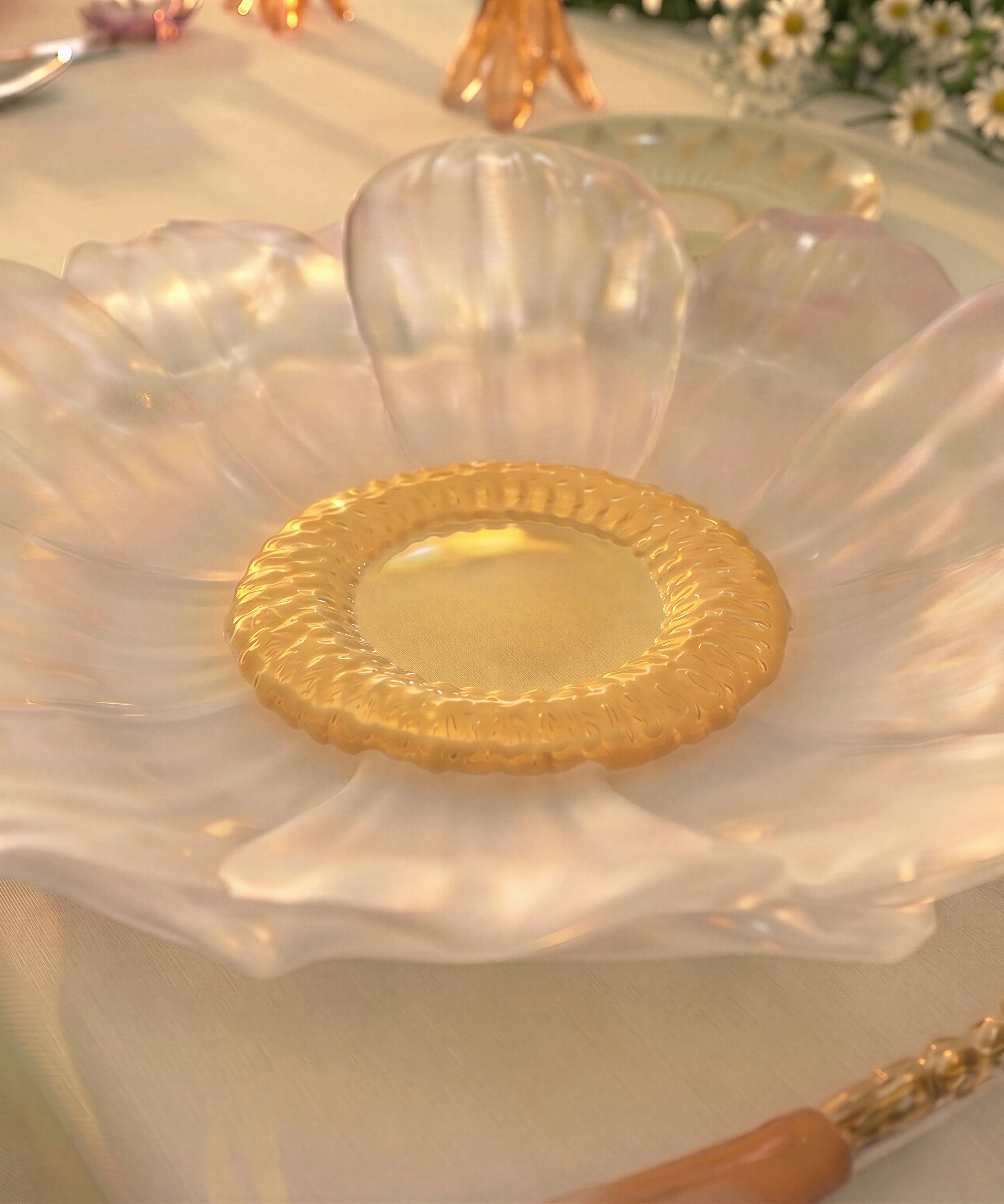 Or d'Abeille Fleur de présentation moyen modèle blanche - Image 3