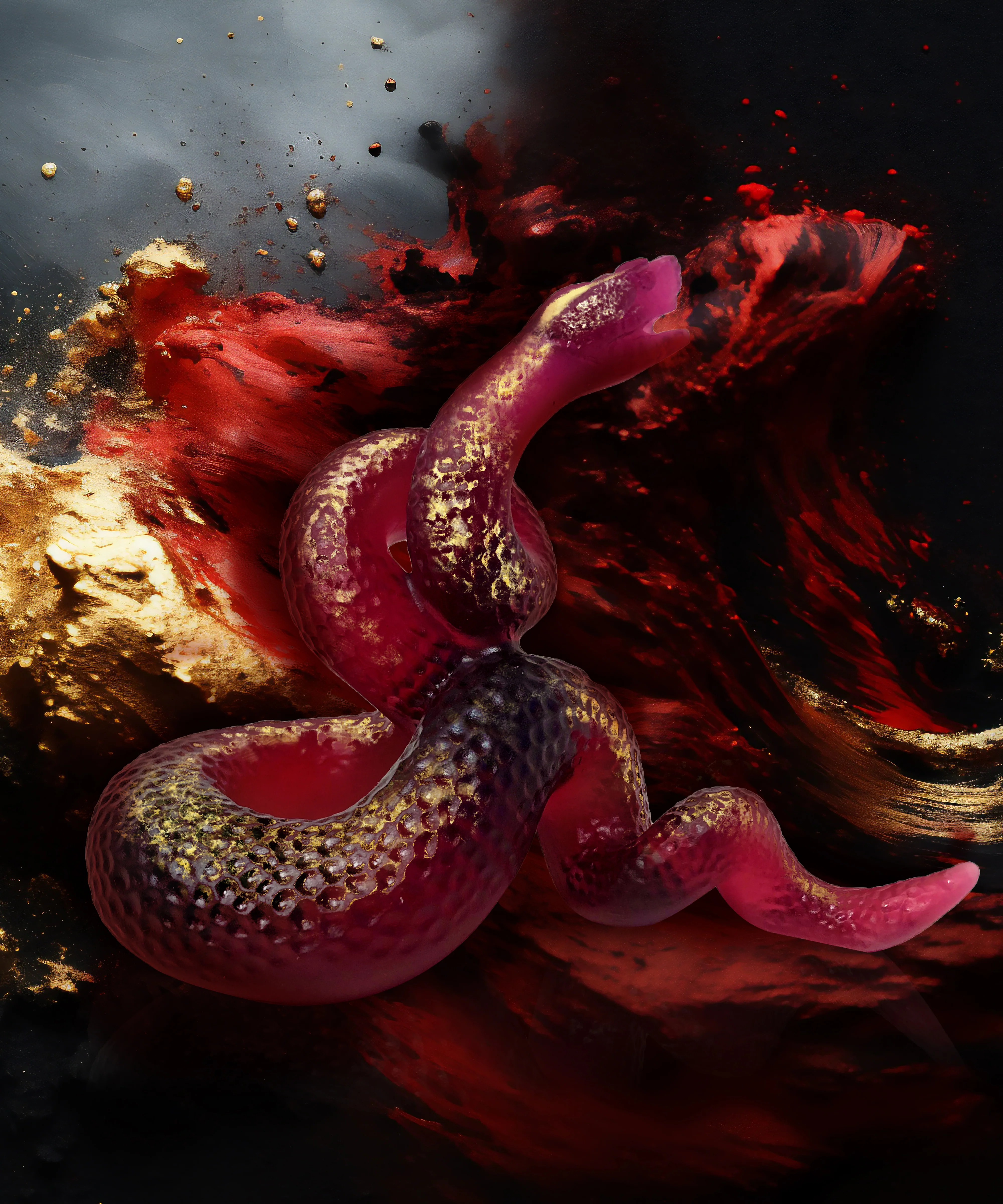 Serpent rouge, finition or 88ex - Image 2
